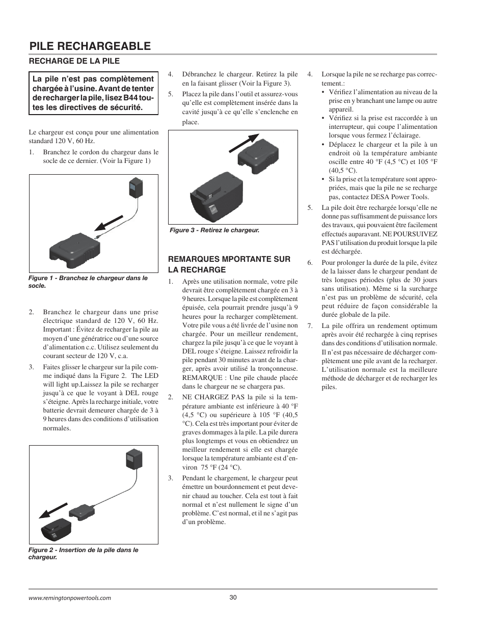 Pile rechargeable | Remington BB18125A User Manual | Page 30 / 40