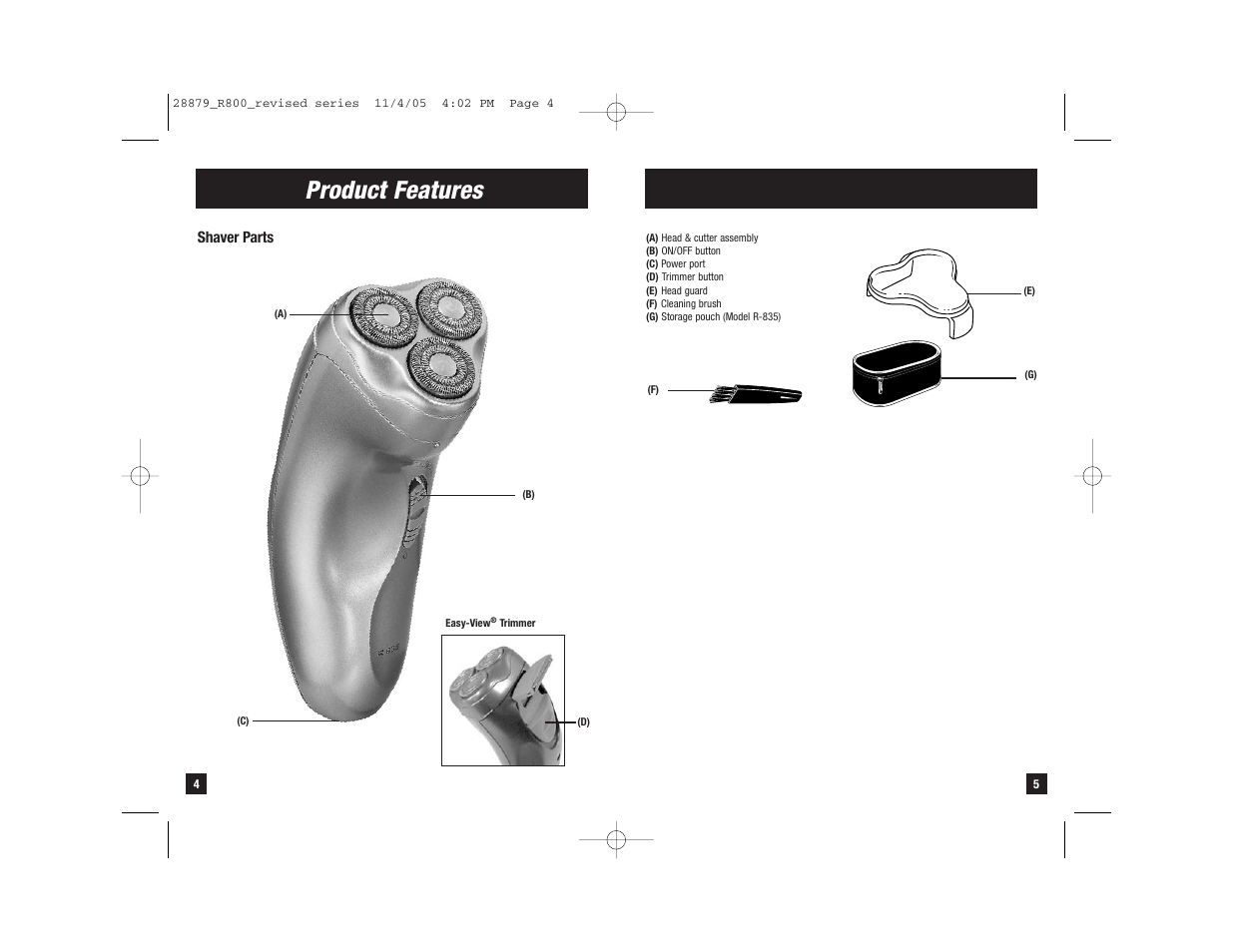 Product features | Remington MC R-835 User Manual | Page 3 / 7