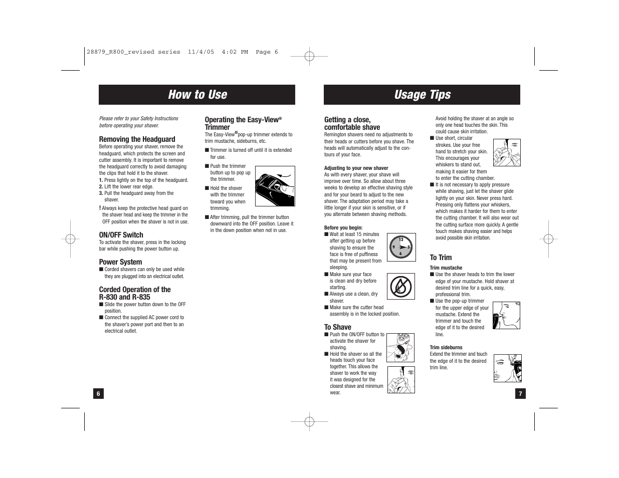 How to use, Usage tips | Remington MC R-835 User Manual | Page 4 / 7
