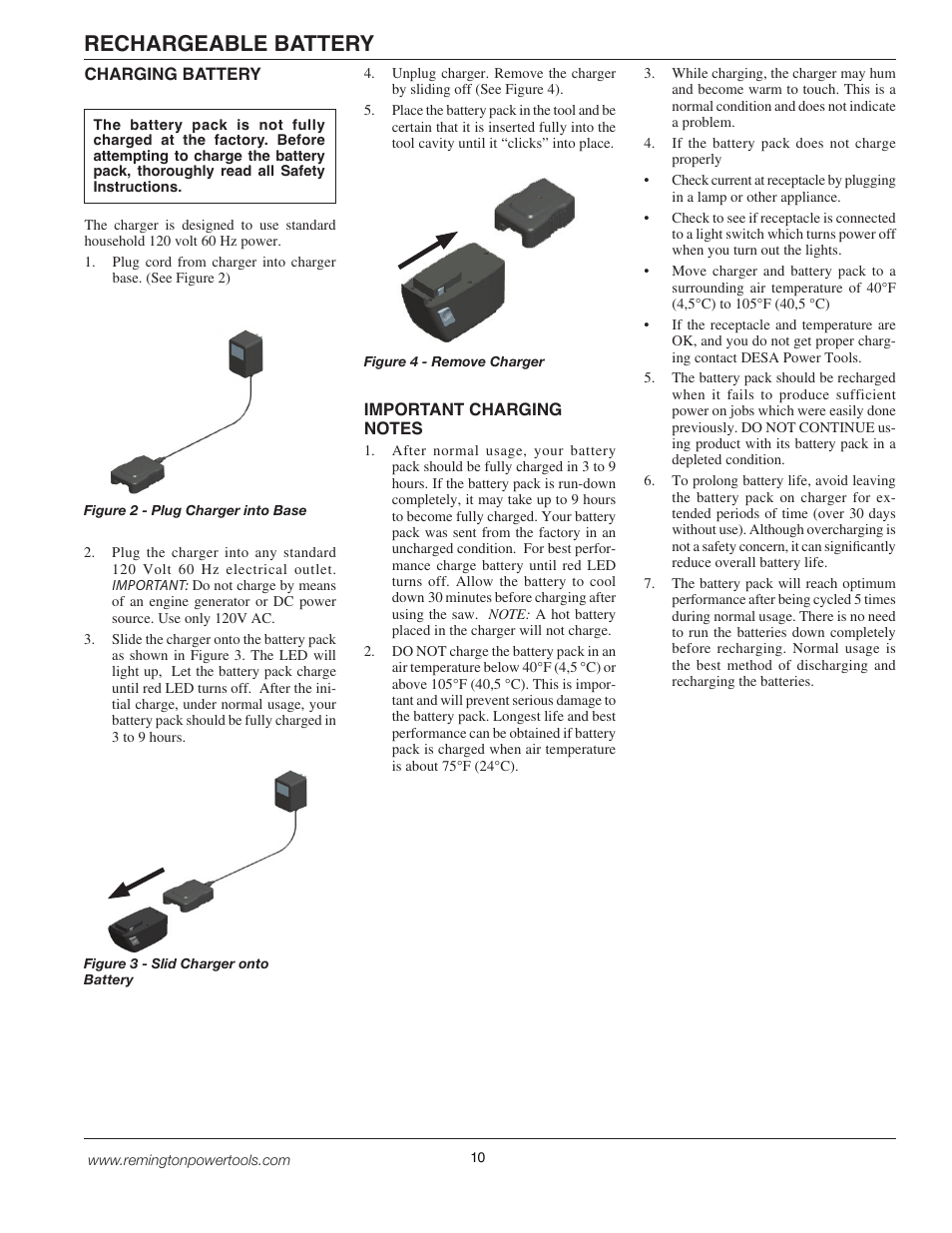 Rechargeable battery | Remington BPS188A User Manual | Page 10 / 48