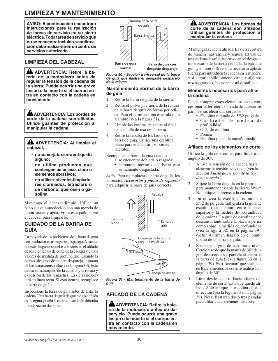 Limpieza y mantenimiento | Remington BPS188A User Manual | Page 38 / 48