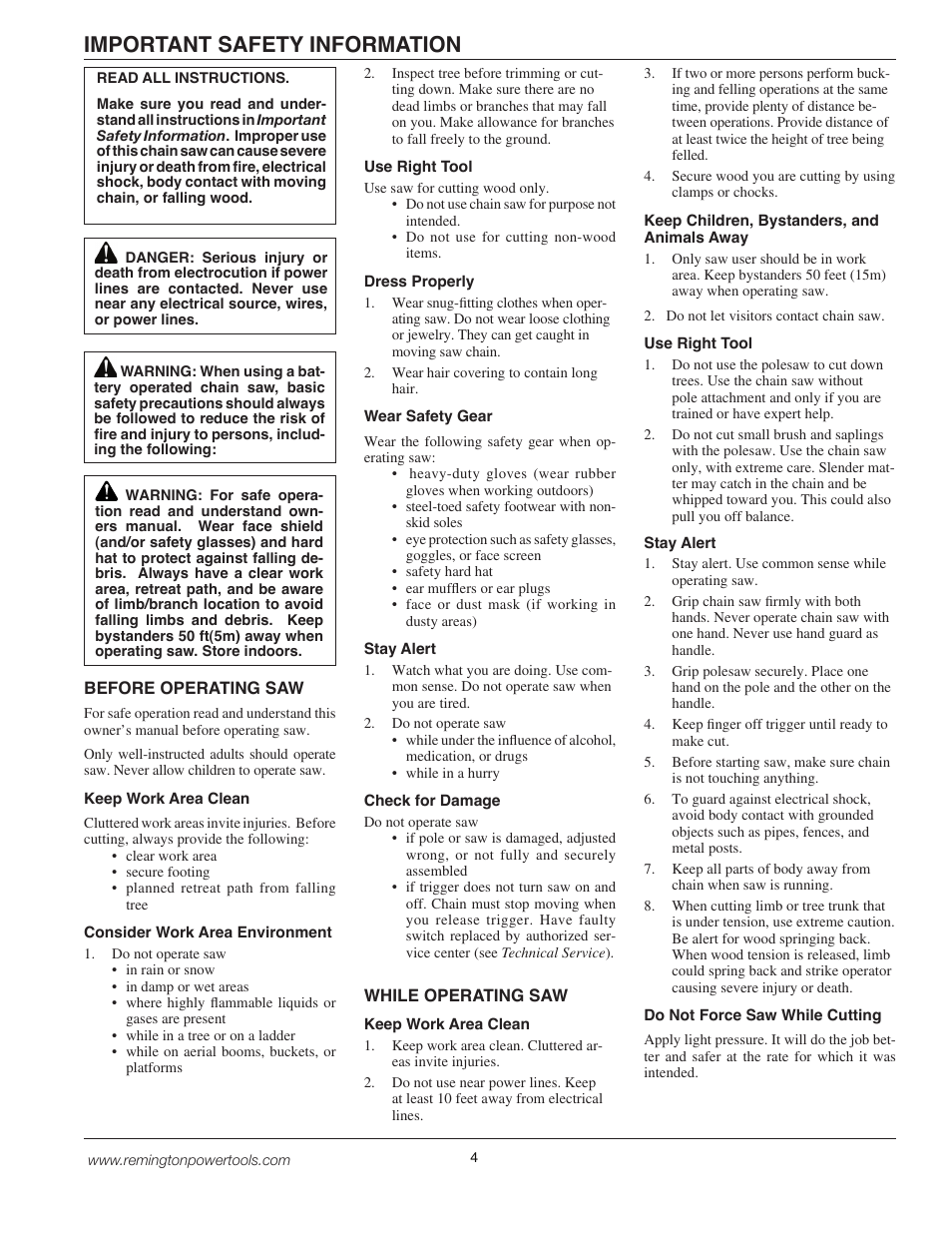 Important safety information | Remington BPS188A User Manual | Page 4 / 48