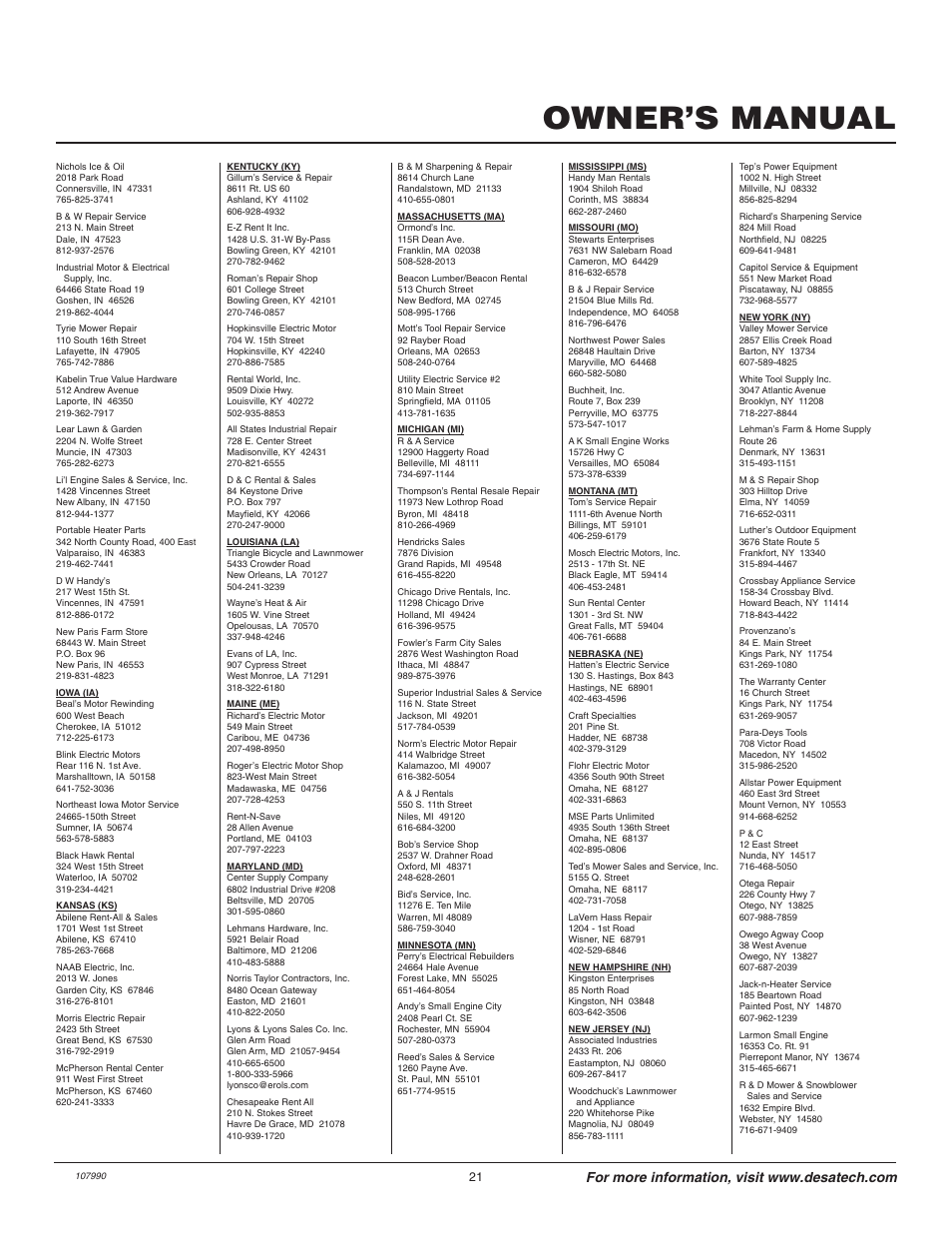 Owner’s manual | Remington LNT-2 EN User Manual | Page 21 / 24