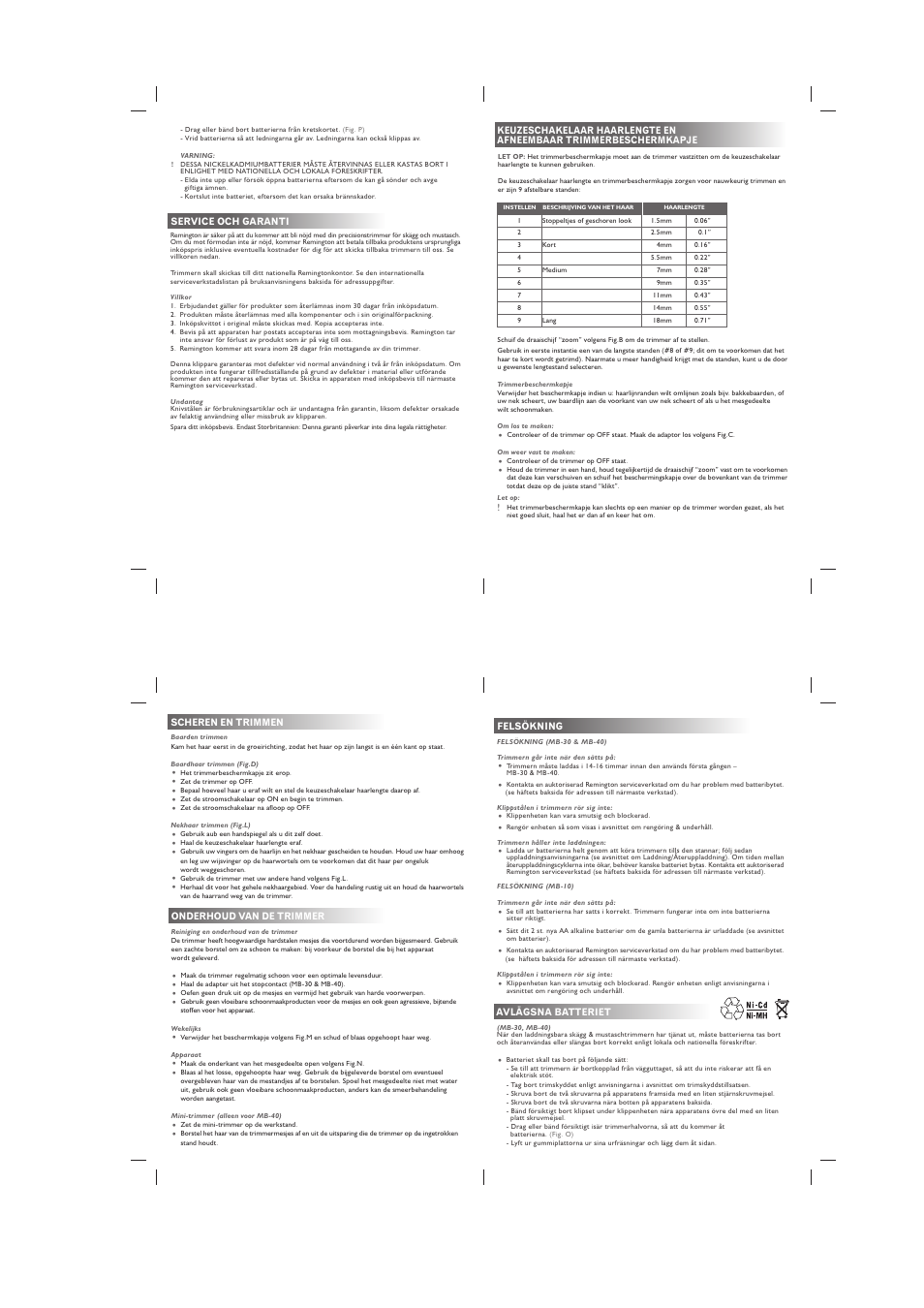 Remington MB40 User Manual | Page 9 / 16