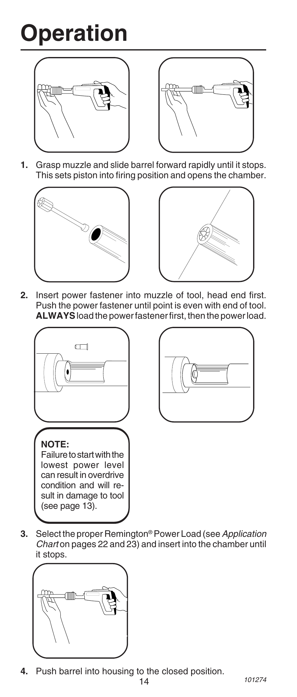 Operation | Remington 490 User Manual | Page 14 / 80