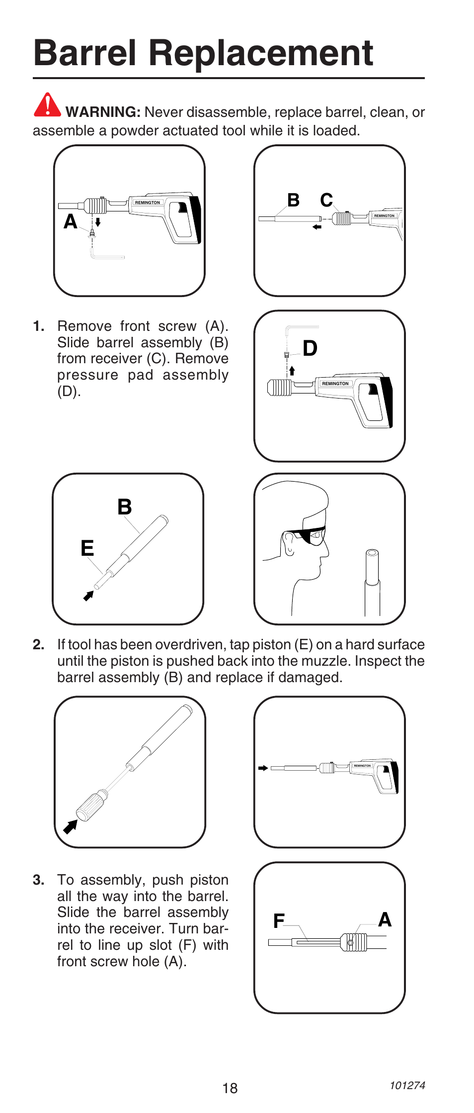 Barrel replacement | Remington 490 User Manual | Page 18 / 80