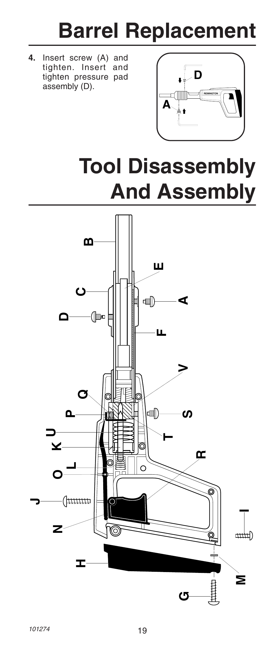 Barrel replacement tool disassembly and assembly | Remington 490 User Manual | Page 19 / 80