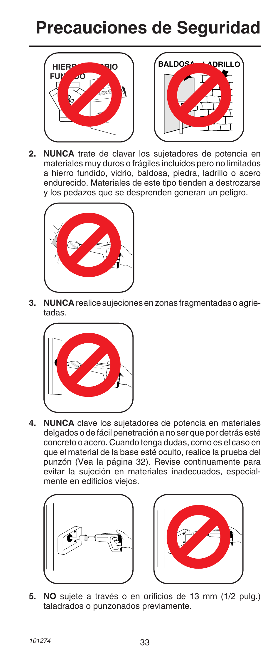 Precauciones de seguridad | Remington 490 User Manual | Page 33 / 80