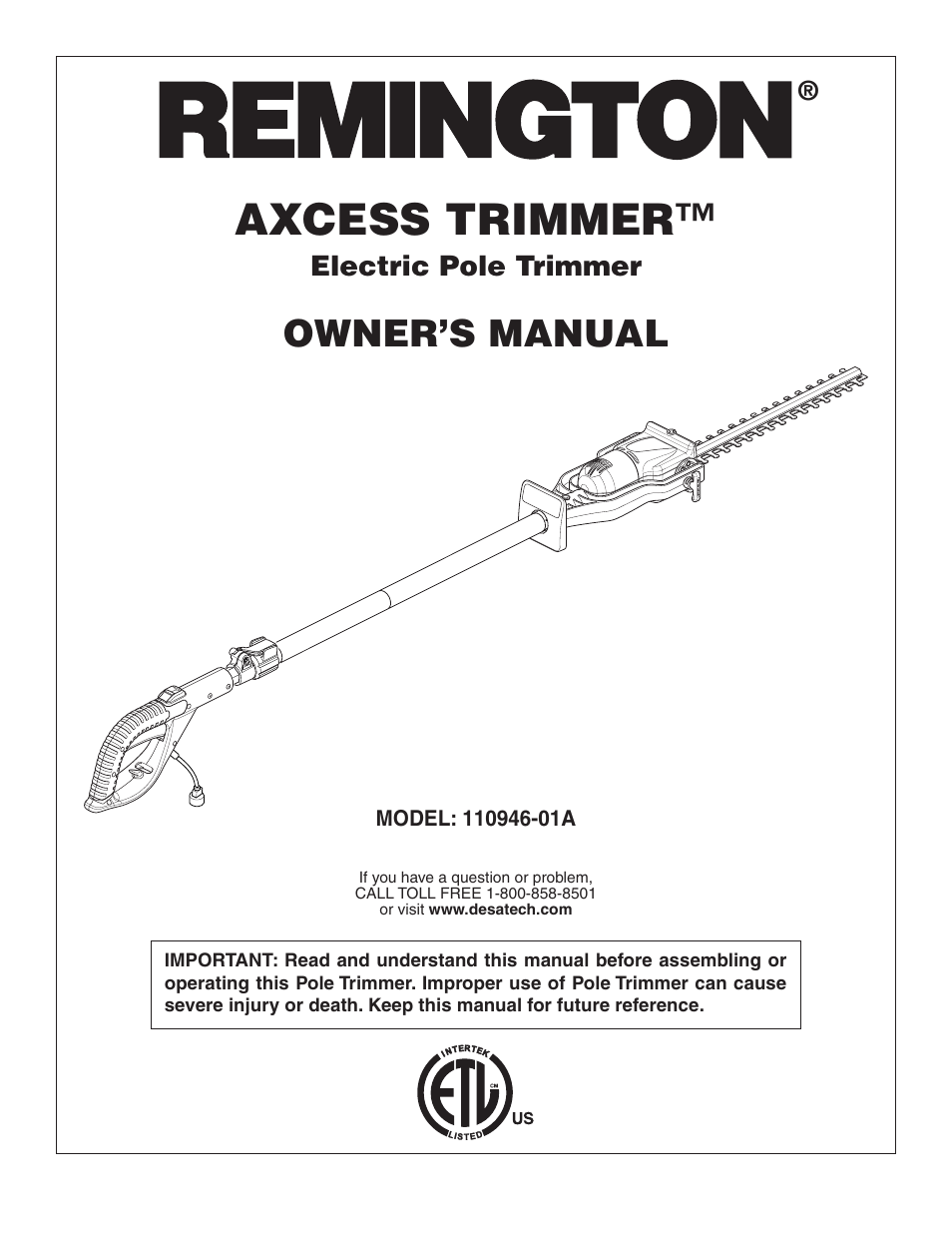 Remington Axcess 110946-01A User Manual | 44 pages