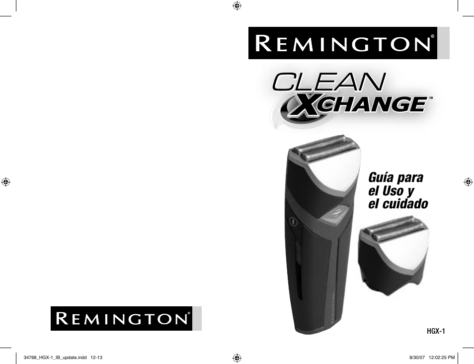 Clean, Change, Guía para el uso y el cuidado | Remington Men's Shaver User Manual | Page 7 / 19