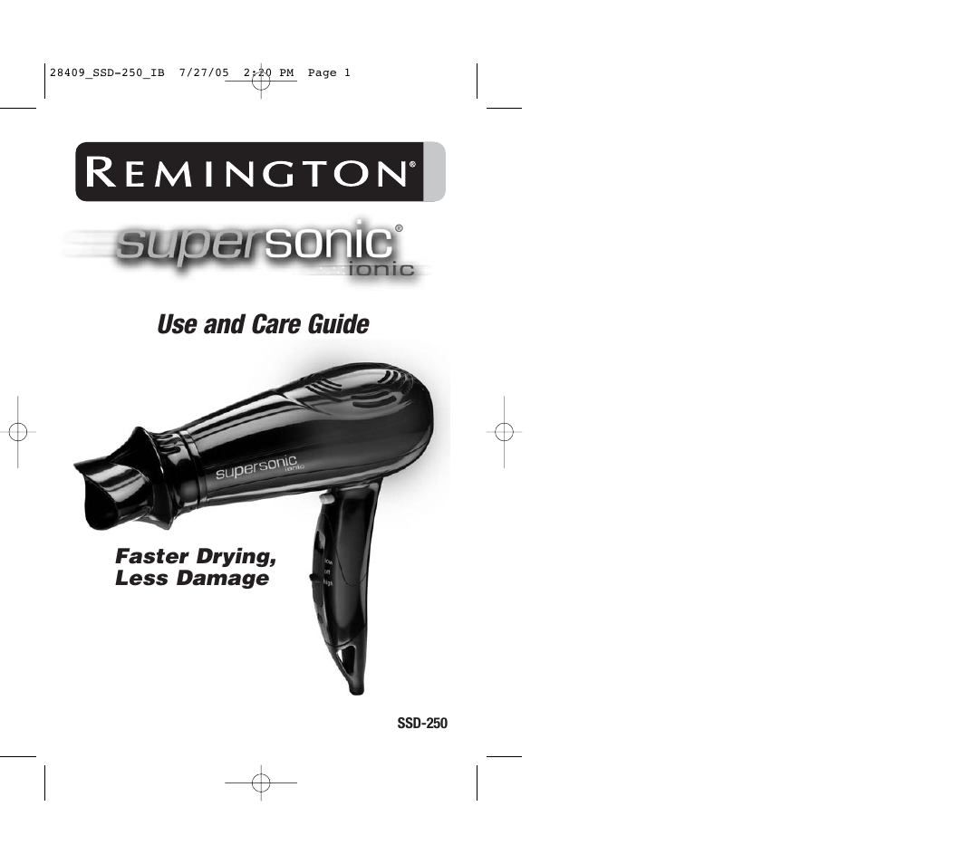 Remington SSD-250 User Manual | 7 pages
