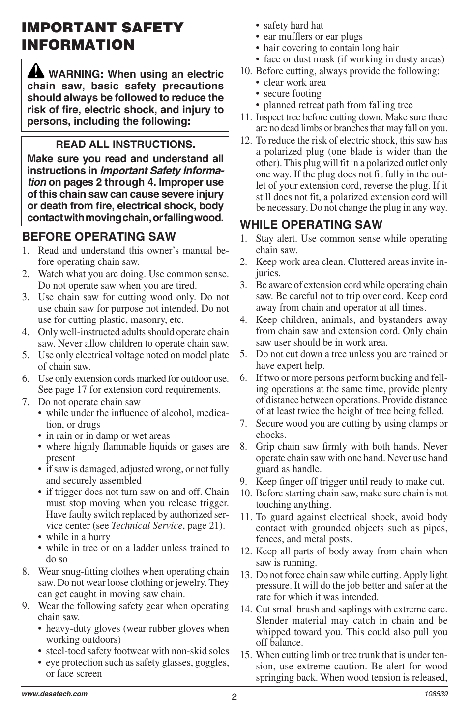 Important safety information | Remington LNT-2 User Manual | Page 2 / 52