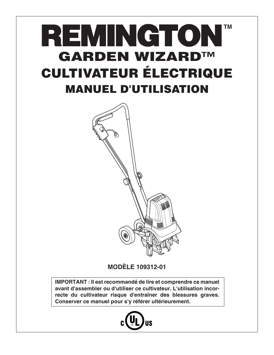 Garden wizard™ cultivateur électrique, Manuel d'utilisation | Remington Garden Wizard 109312-01 User Manual | Page 29 / 44