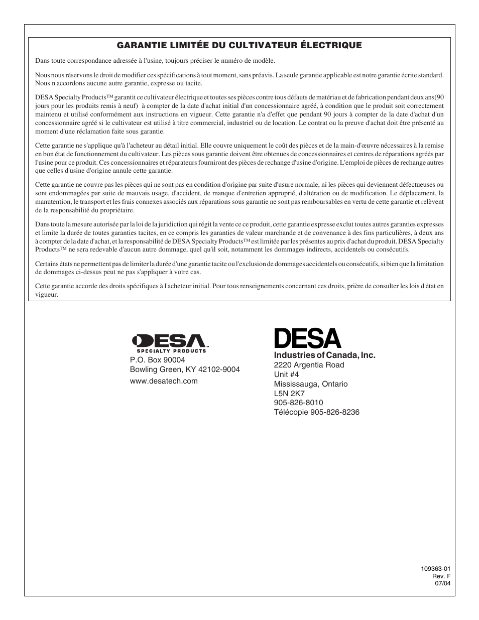 Remington Garden Wizard 109312-01 User Manual | Page 44 / 44