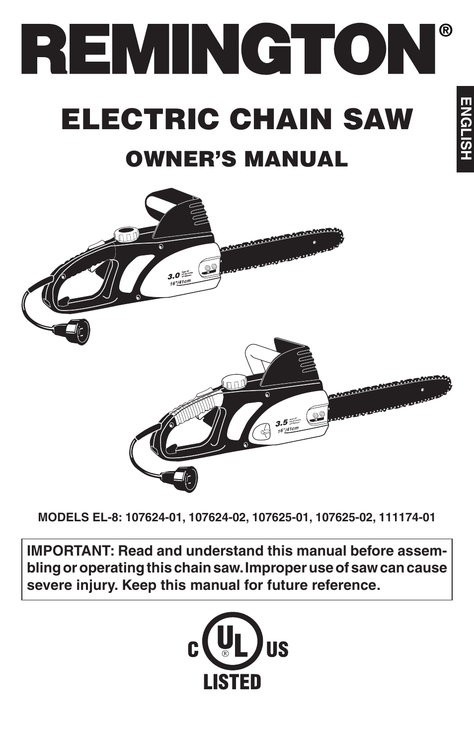 Remington EL-8: 107624-01 User Manual | 64 pages