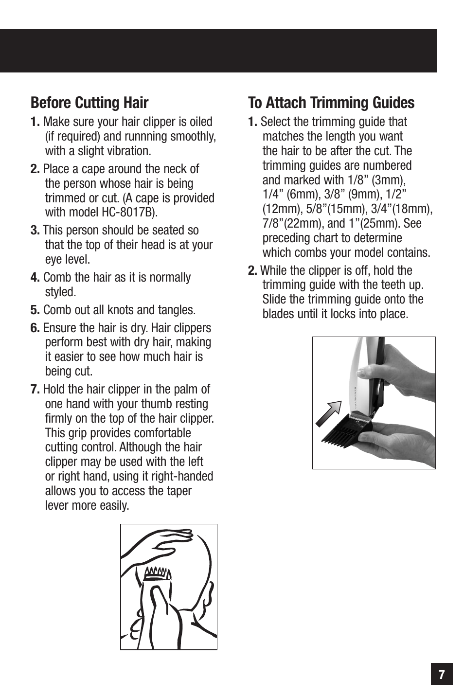 How to use, Before cutting hair | Remington PRECISION HC-70 User Manual | Page 7 / 24