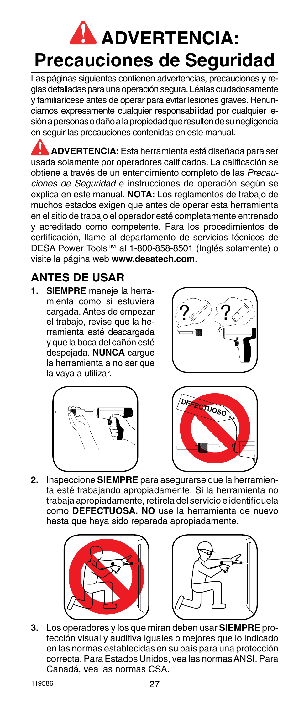 Advertencia: precauciones de seguridad, Antes de usar | Remington r300 User Manual | Page 27 / 72