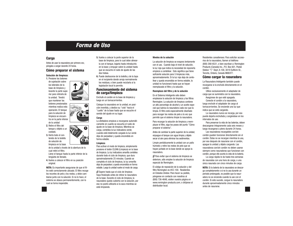Forma de uso | Remington R-9500 User Manual | Page 13 / 25