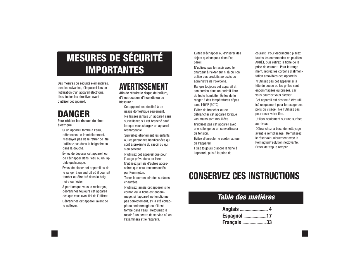 Remington R-9500 User Manual | Page 18 / 25