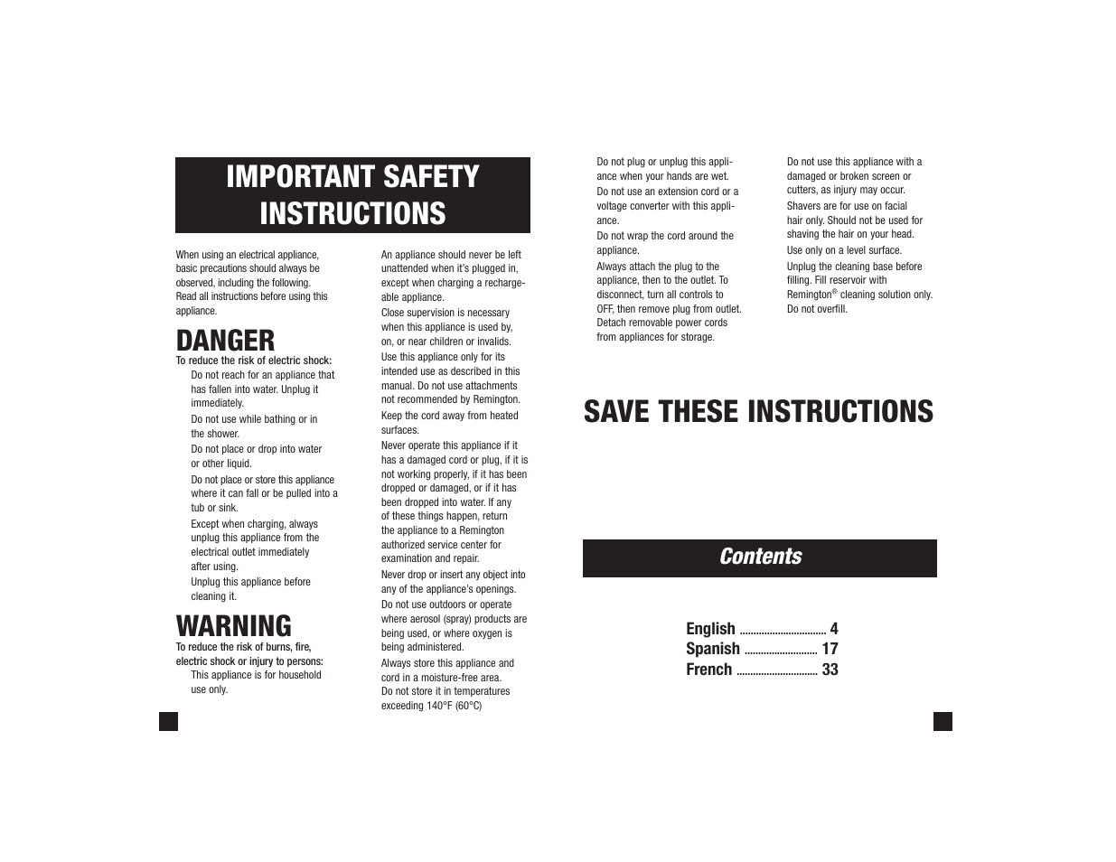 Remington R-9500 User Manual | Page 2 / 25