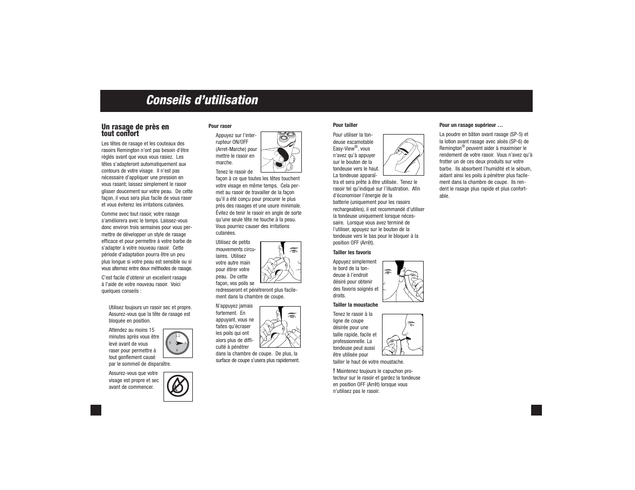 Conseils d’utilisation, Un rasage de près en tout confort | Remington R-9500 User Manual | Page 22 / 25