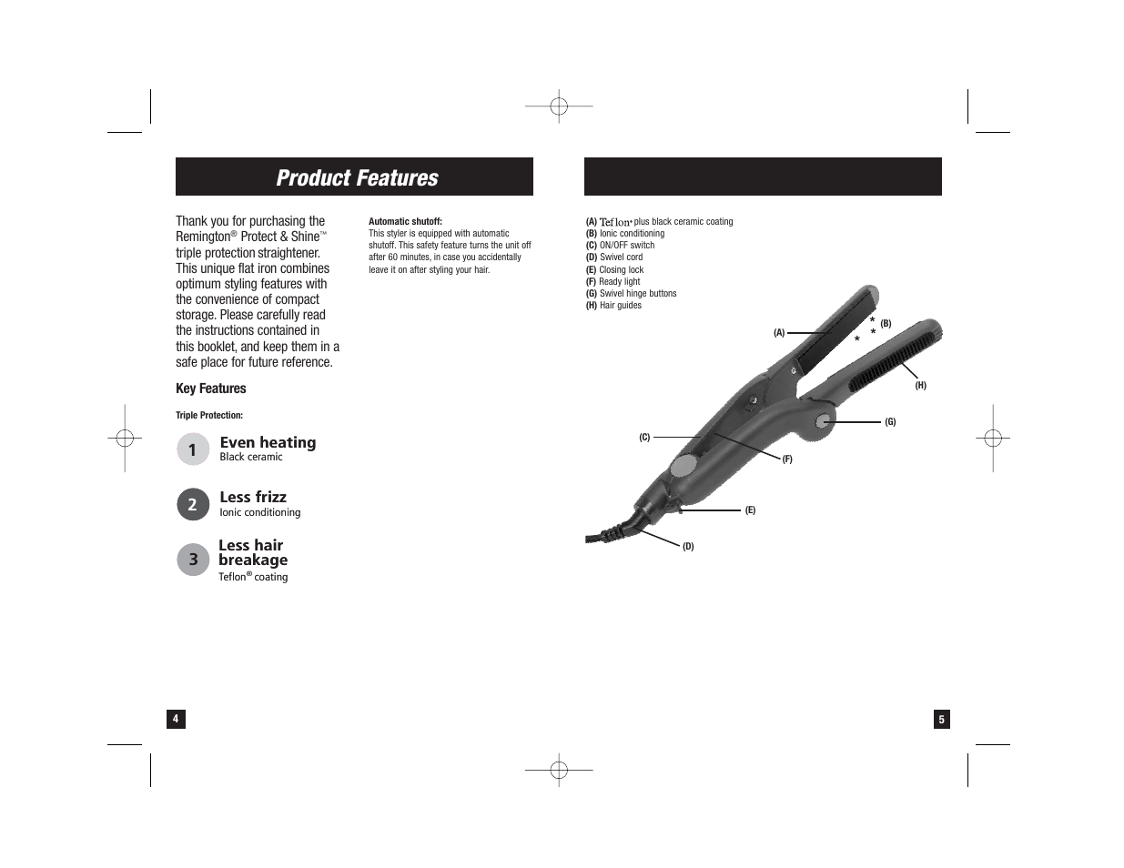 Product features | Remington S-1009 User Manual | Page 3 / 7