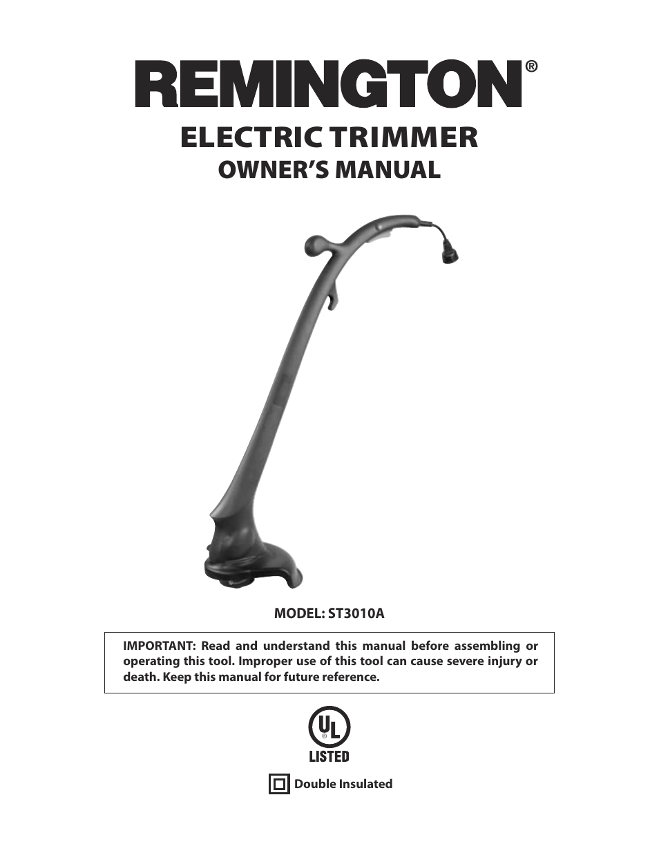 Remington ST3010A User Manual | 52 pages