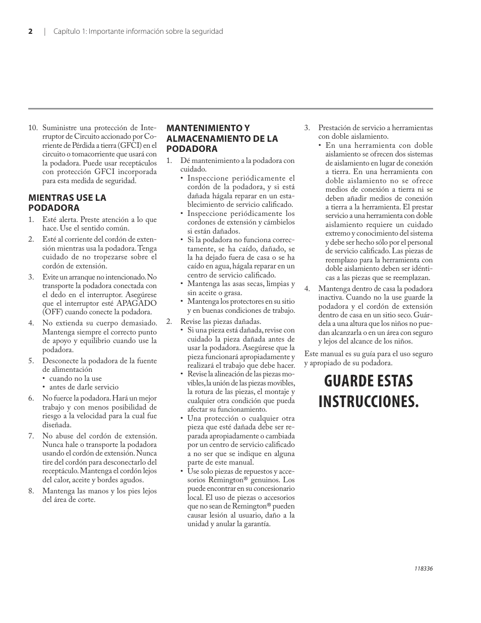 Guarde estas instrucciones | Remington ST3010A User Manual | Page 24 / 52