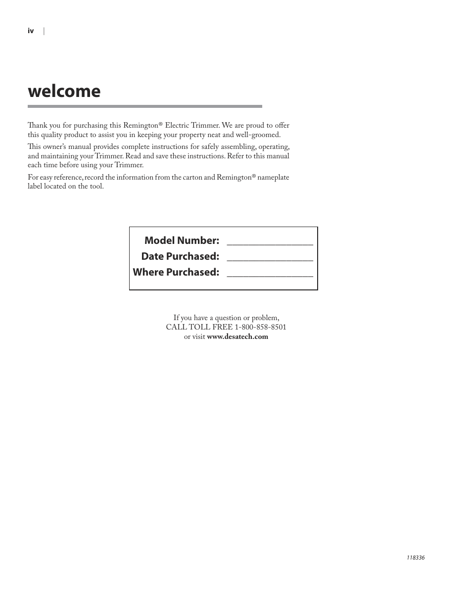 Welcome | Remington ST3010A User Manual | Page 4 / 52