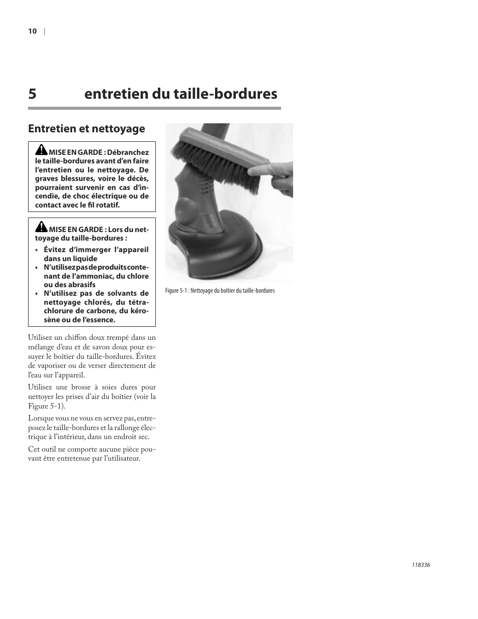 5entretien du taille-bordures, Entretien et nettoyage | Remington ST3010A User Manual | Page 48 / 52