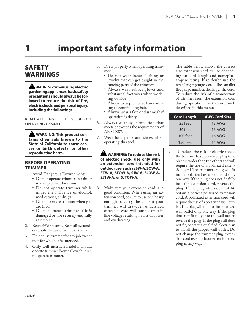 Important safety information, 1important safety information, Safety warnings | Remington ST3010A User Manual | Page 5 / 52