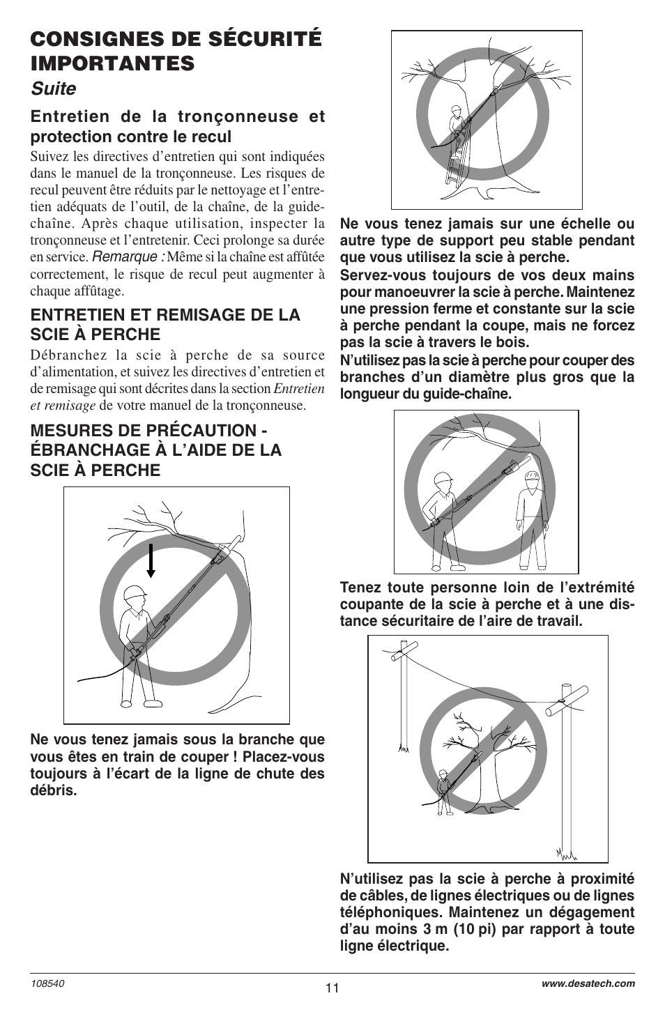 Consignes de sécurité importantes, Suite | Remington 106821 User Manual | Page 11 / 28