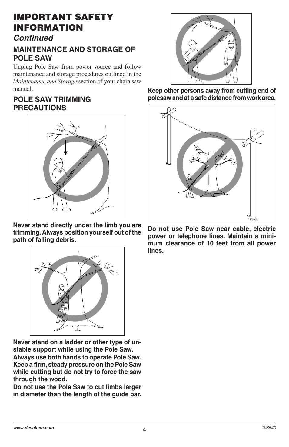 Important safety information, Continued | Remington 106821 User Manual | Page 4 / 28