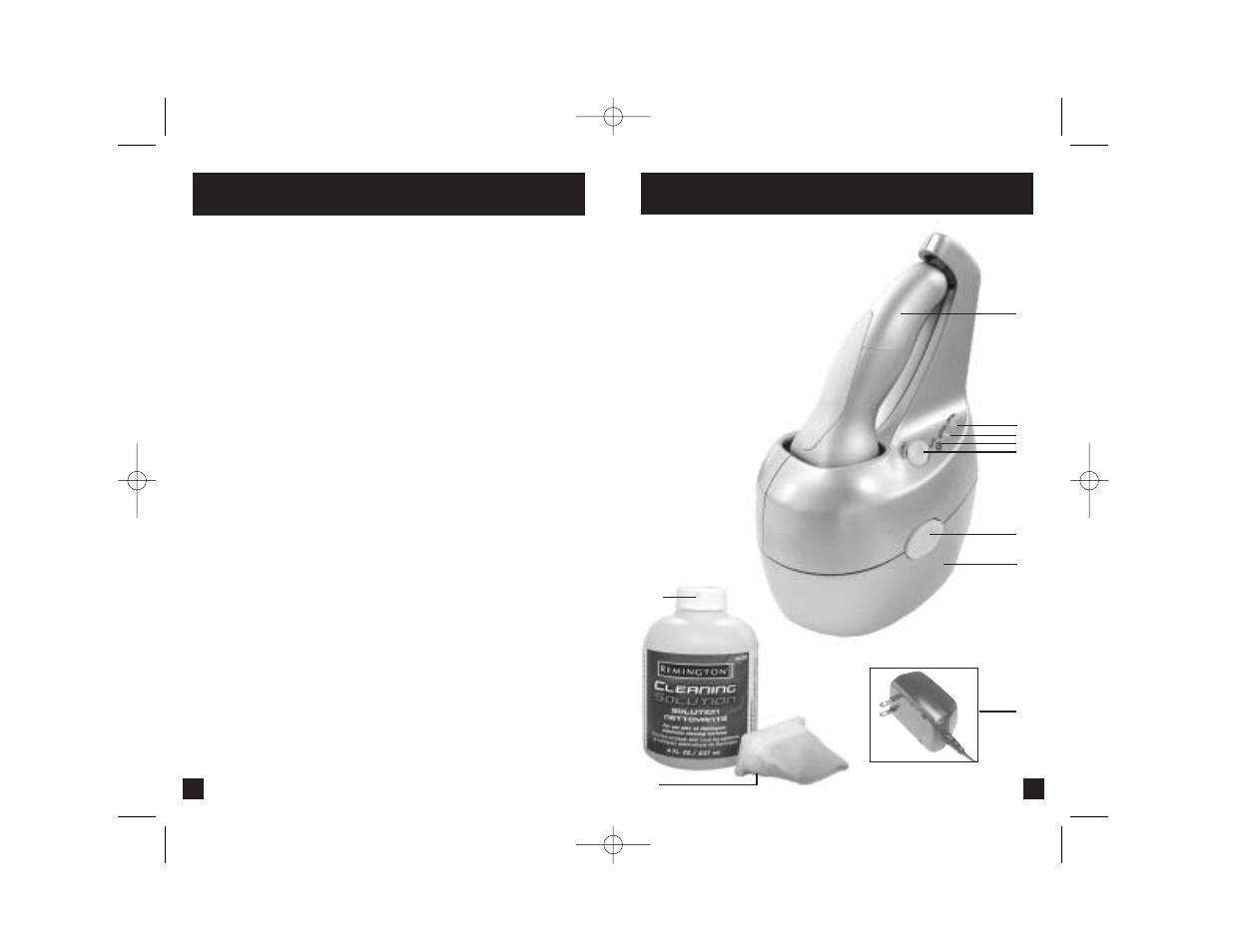 Cleaning system, Product features, Continued) | Remington shaver User Manual | Page 4 / 8