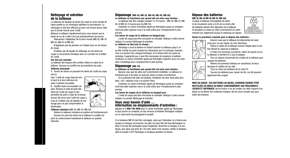 Nettoyage et entr etien | Remington Precision Beard & Mustache Trimmer User Manual | Page 11 / 18