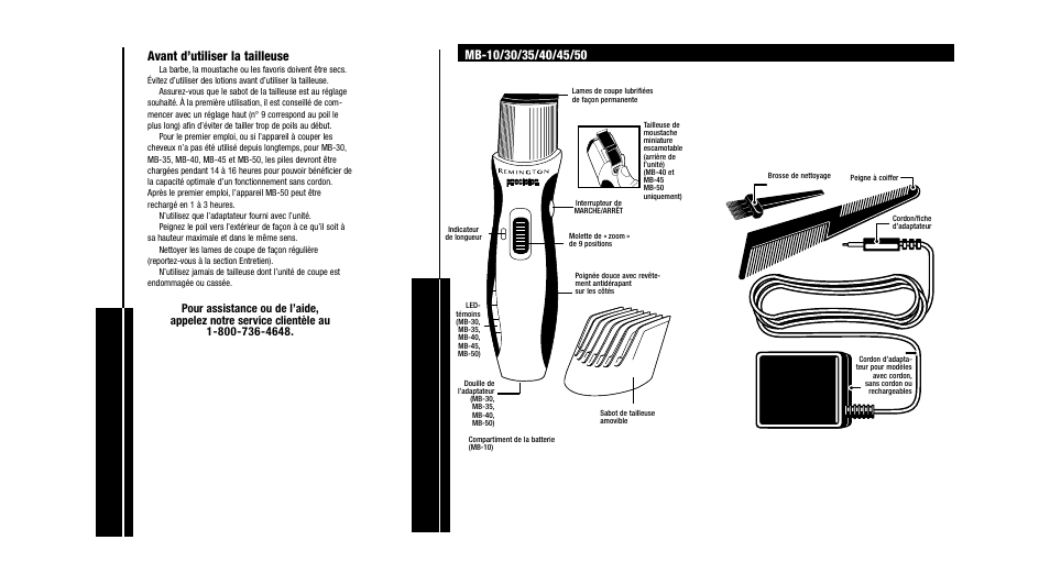 Votr e nouvelle tailleuse, Caract é ristiques du pr oduit | Remington Precision Beard & Mustache Trimmer User Manual | Page 8 / 18