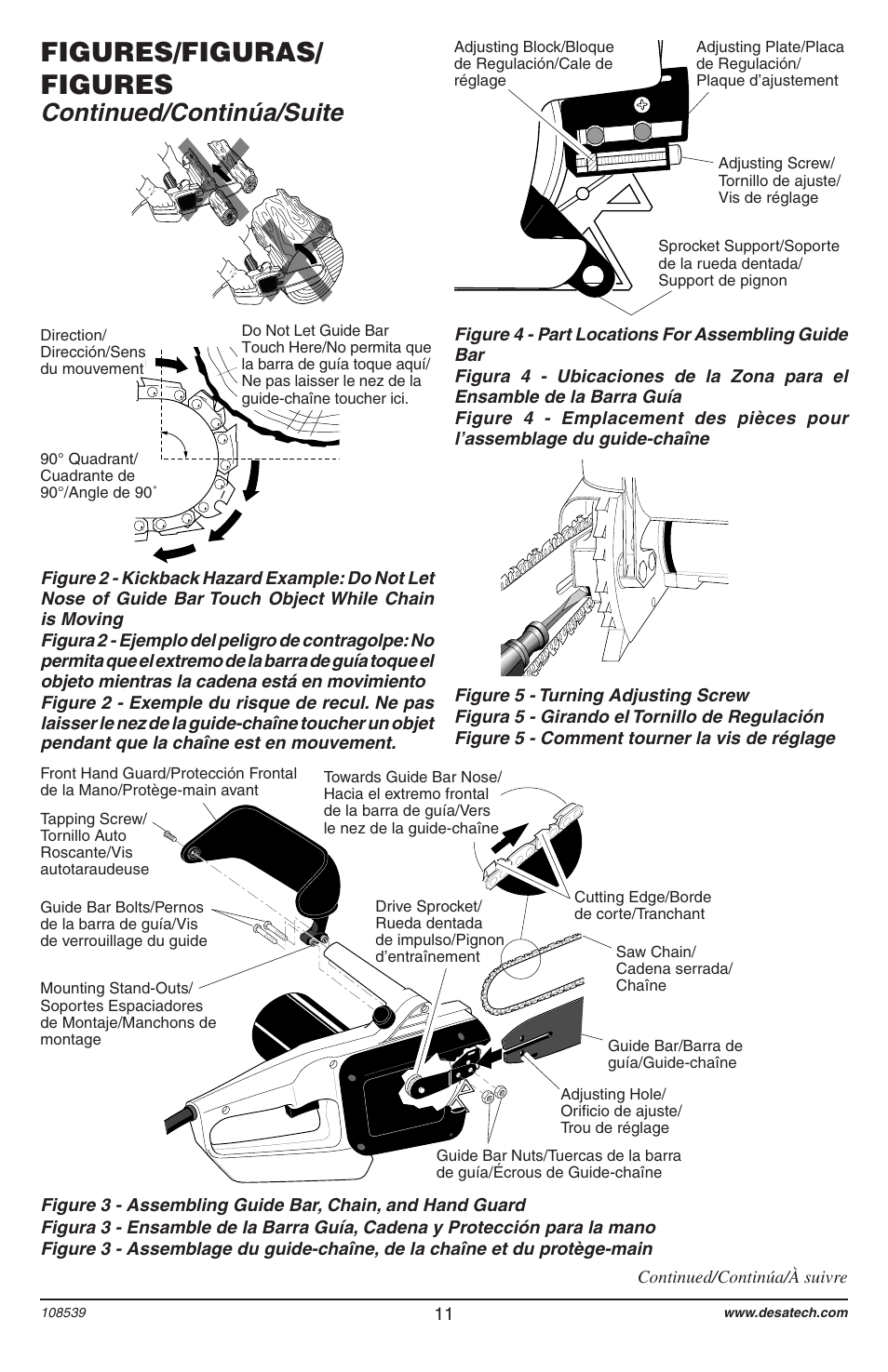 Figures/figuras/ figures, Continued/continúa/suite | Remington 104316-04 User Manual | Page 11 / 52