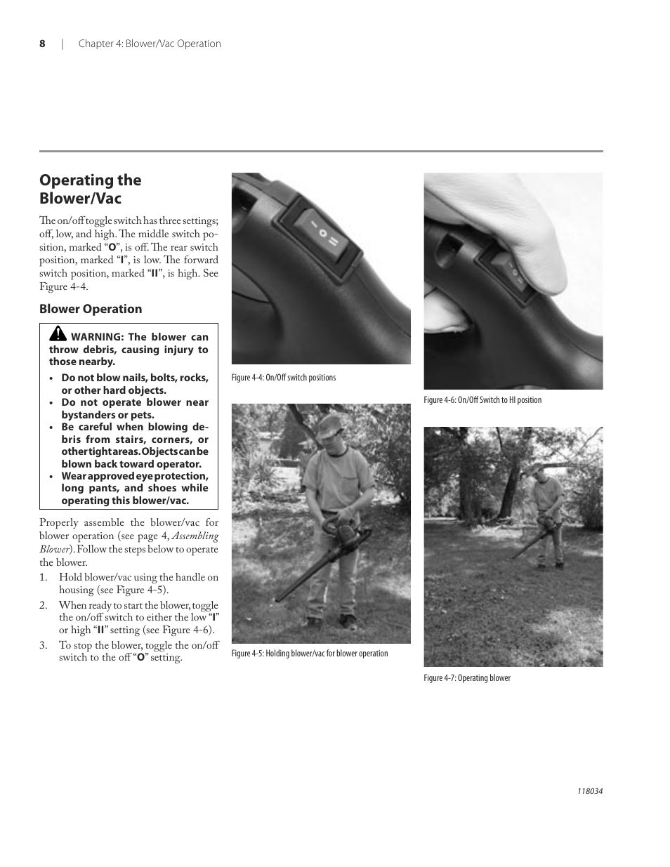 Operating the blower/vac | Remington BV12199A User Manual | Page 12 / 60