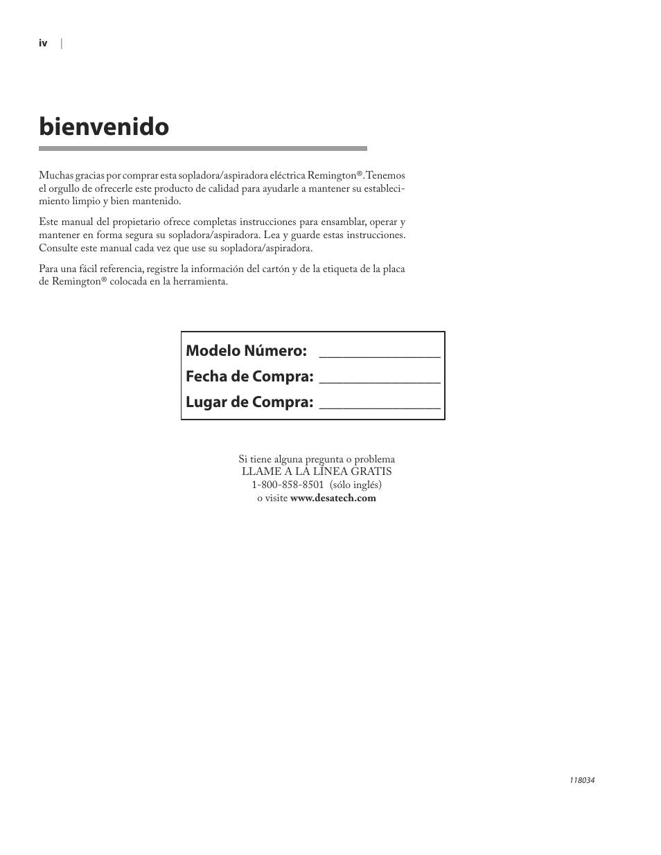 Bienvenido | Remington BV12199A User Manual | Page 22 / 60