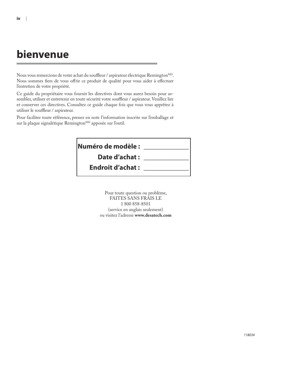 Bienvenue | Remington BV12199A User Manual | Page 42 / 60