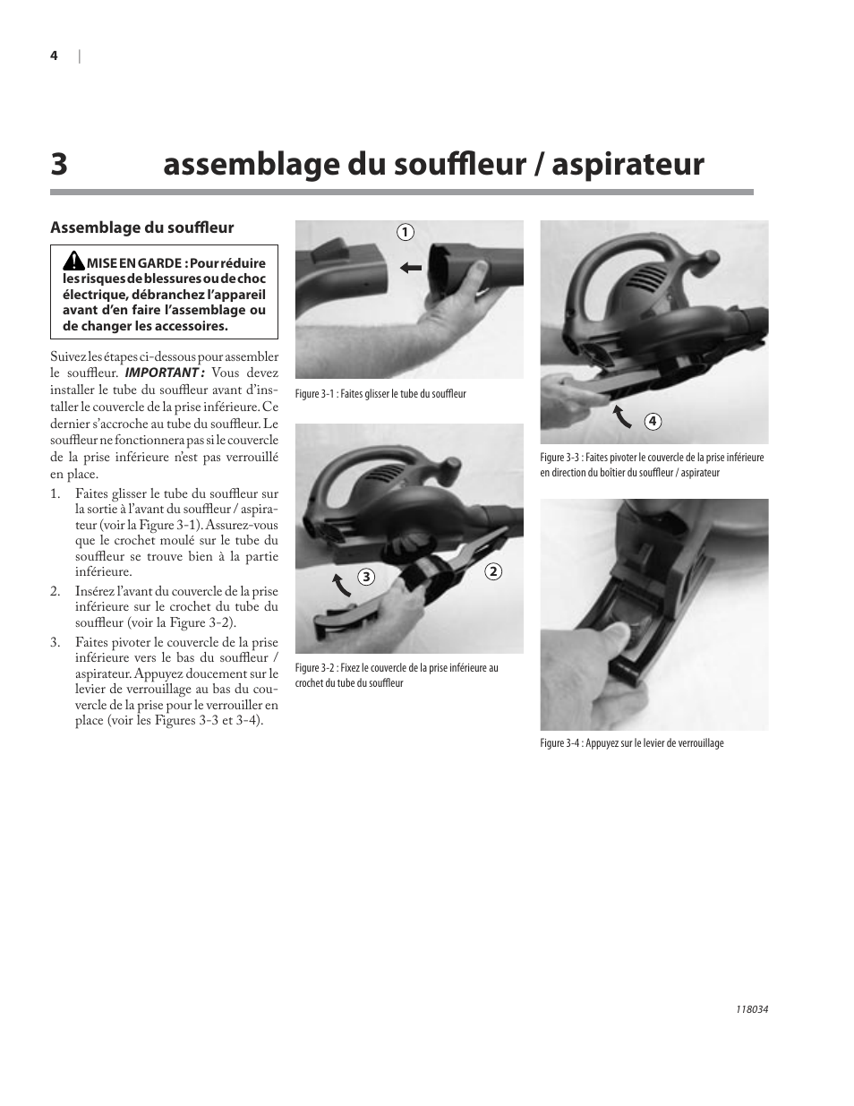 3assemblage du souﬄeur / aspirateur | Remington BV12199A User Manual | Page 46 / 60