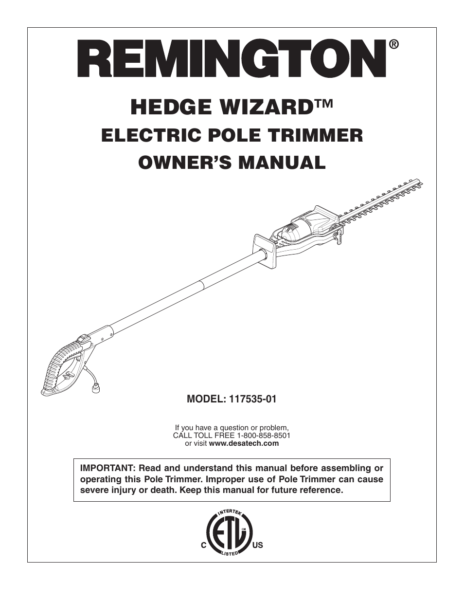 Remington 117535-01 User Manual | 44 pages