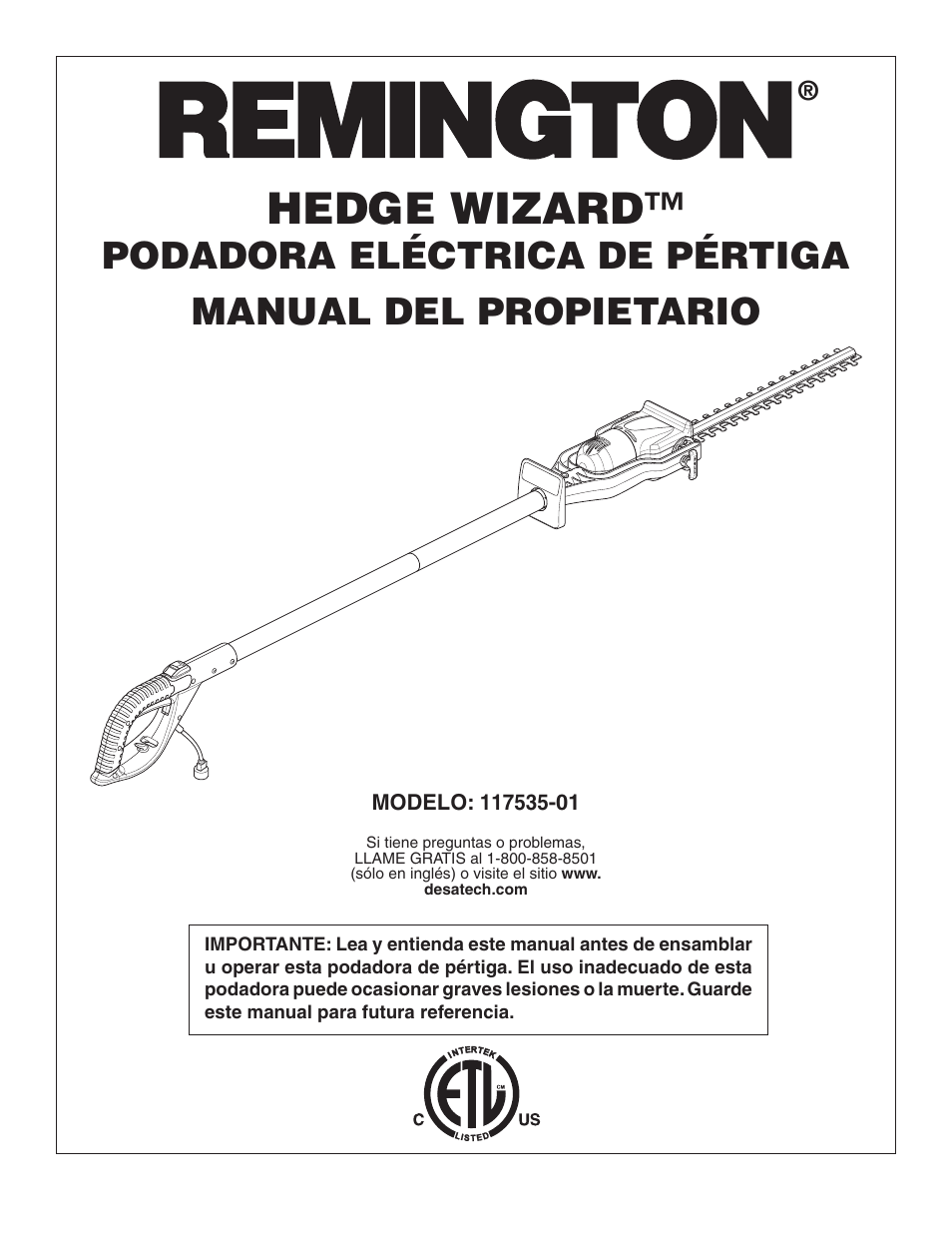 Hedge wizard | Remington 117535-01 User Manual | Page 15 / 44