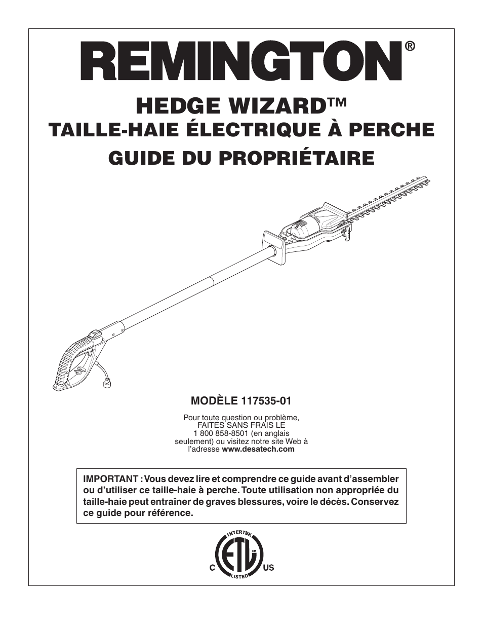 Hedge wizard | Remington 117535-01 User Manual | Page 29 / 44