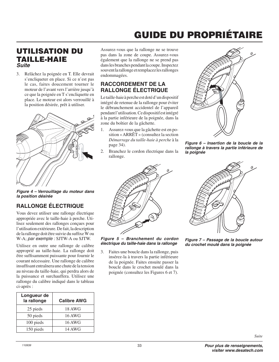 Guide du propriétaire, Utilisation du taille-haie | Remington 117535-01 User Manual | Page 33 / 44