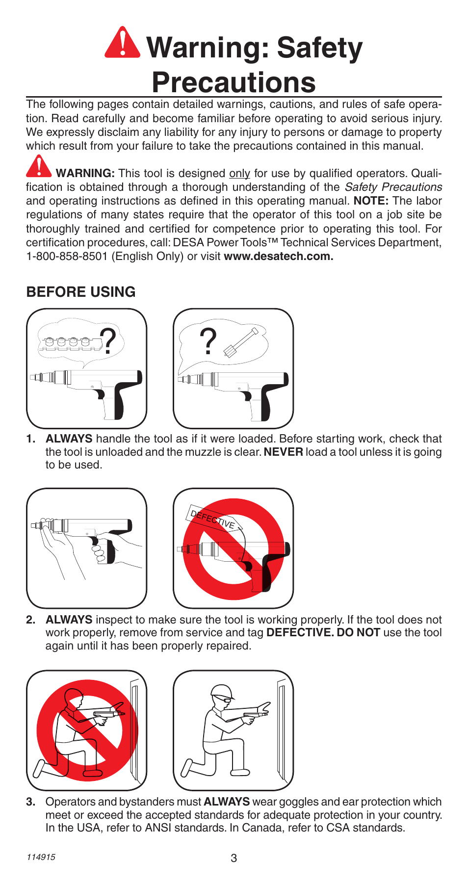 Warning: safety precautions | Remington 498 User Manual | Page 3 / 88