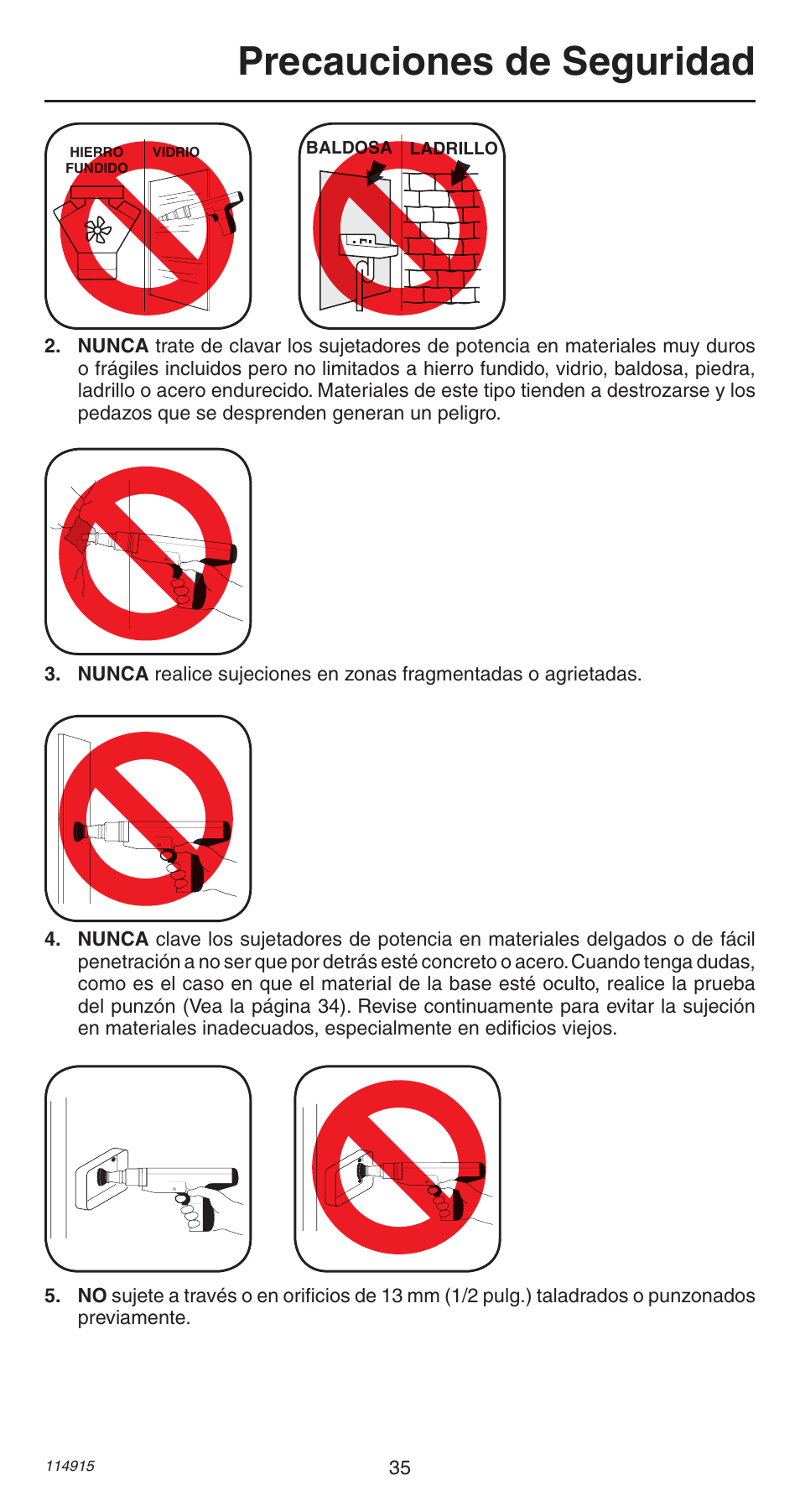 Precauciones de seguridad | Remington 498 User Manual | Page 35 / 88