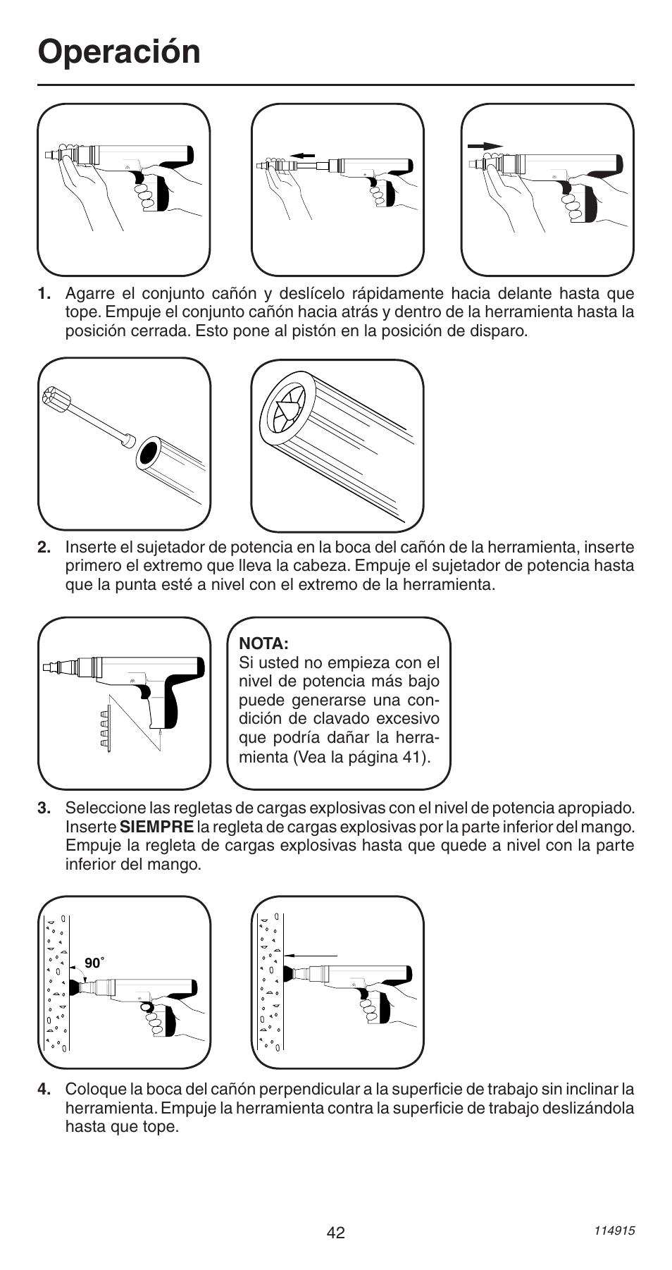 Operación | Remington 498 User Manual | Page 42 / 88