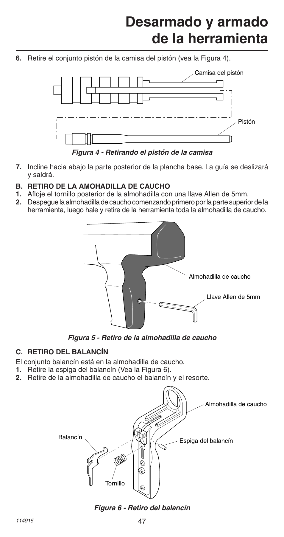 Desarmado y armado de la herramienta | Remington 498 User Manual | Page 47 / 88