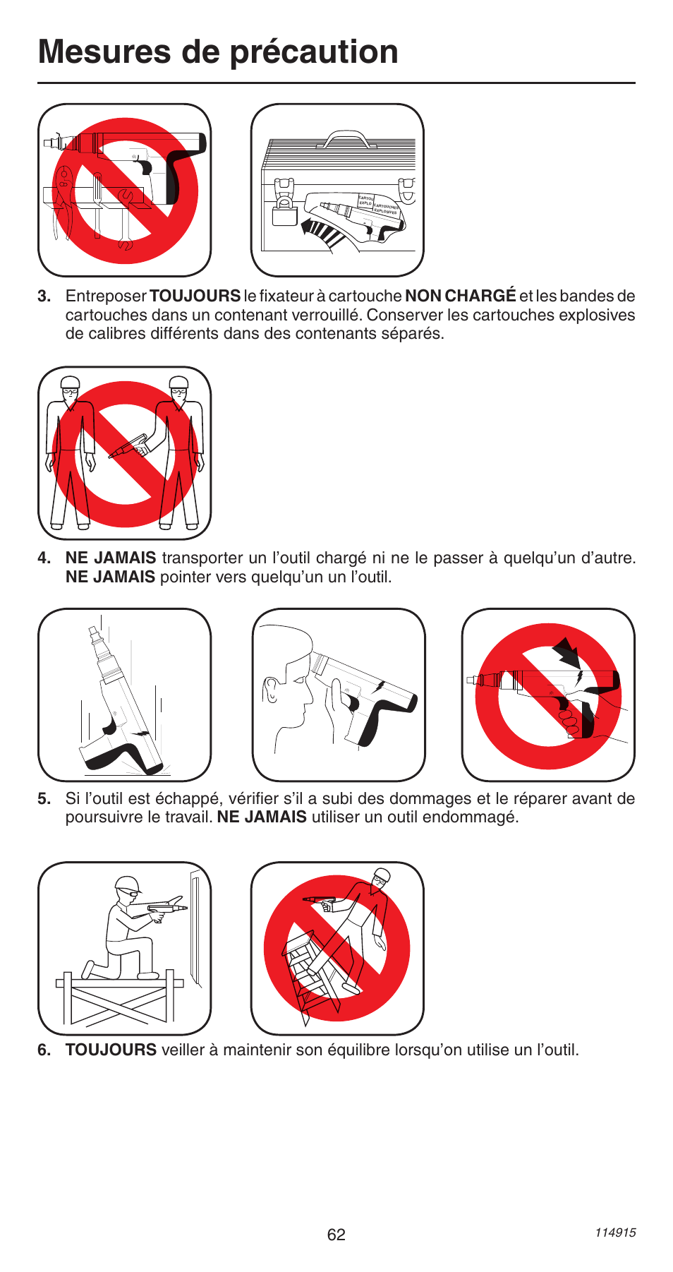 Mesures de précaution | Remington 498 User Manual | Page 62 / 88